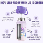 OLDLEY 12oz Kids Water Bottle, Stainless Steel Insulated Water Bottle - Image 3
