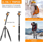 82" Tall Camera Tripod Heavy Duty, Victiv Aluminum DSLR Tripod Monopod - Image 4