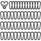 50 Pack 1.57" Heavy Duty Carabiner Clips, M4 Black Galvanized Steel Spring Snap by SEUNGCH