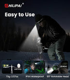 LED Rechargeable Headlamp with Motion Sensor, 6 Modes - Image 6