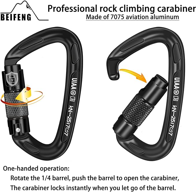 BEIFENG 25KN Auto Locking Carabiner - Image 3