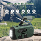 WVL 7400mWh Emergency Weather Radio, Portable Solar Hand Crank Radio AM/FM/NOAA - Image 3