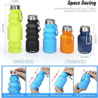 Nefeeko Collapsible Water Bottle, Reuseable BPA Free Silicone Foldable Water - Image 2