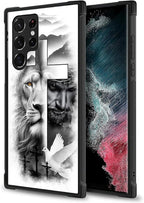 for Samsung Galaxy S23 Ultra Case, Lion Cross Jesus Christ Dove Pattern Graphic - Image 3