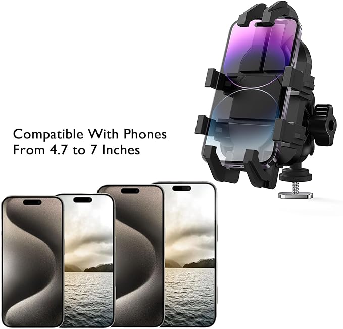 Kayak Phone Holder Mount with 8-Claw Anti-Slip Fixing, 360° Adjustable Kayak - Image 2