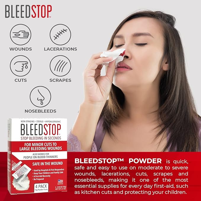 BleedStop™ First Aid Powder for Blood Clotting, Trauma Kit, Blood Thinner - Image 9