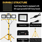 22000 Lumen Work Lights with Stand, 3 Adjustable Head LED Work Light, with - Image 3