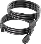 POWGRN 6 FT（2 Pack） 16/3 Black Indoor Outdoor Extension Cord Waterproof by POWGRN