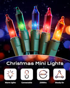 Brightown Multicolor Christmas String Lights, 100-Count 25ft Incandescent Bulb - Image 4