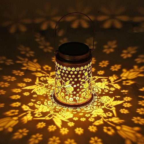2 Pack Solar Lanterns Outdoor Waterproof Hummingbird Garden Decor Gift - Image 2