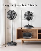 Primevolve Portable Rechargeable Oscillating Fan, Battery Operated Fan - Image 8