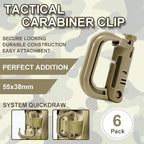 6 Pack 2.12“ Tactical Locking D Ring Plastic Carabiner Backapck Molle Hook Clip - Image 5
