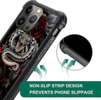 for iPhone 13 Pro Case, Entwined Rose Snake Pattern Graphic Design Girl Boy - Image 4