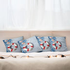 Ambesonne Coastal Throw Pillow Cushion Case Pack of 4, Welcome on Board Message - Image 6