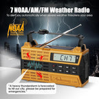 Emergency Radio, 5000mAh/18500mWh Solar Hand Crank Weather Radio - Image 2