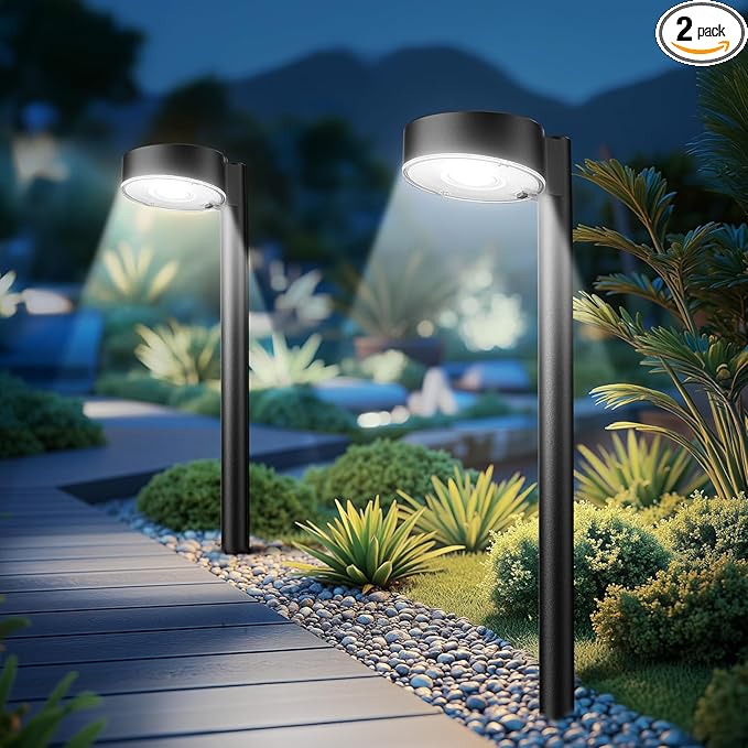 Ahaorigin 2 Pack Solar Pathway Lights Outdoor, 12 Brighter LED Solar Lights by AHAORIGIN