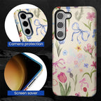 for Samsung Galaxy S23 Case, HL2 Aesthetic Flower Preppy Collage Hybrid 2 Layer - Image 4