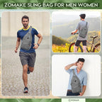 ZOMAKE Sling Bag, Small Crossbody Sling Backpack, Water Resistant Shoulder - Image 8