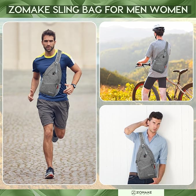 ZOMAKE Sling Bag, Small Crossbody Sling Backpack, Water Resistant Shoulder - Image 8