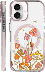 Case for iPhone 16 Plus, Retro Mushroom Sunflower Phone Case Design，for Women by Toulas