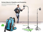 elitehood 6.8 Feet Tall Phone Stand Tripod, Aluminum iPhone Tripod, Adjustable - Image 2