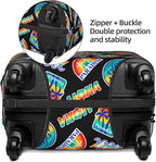 Tropical Vacation Badges Elastic Luggage Cover, Suitcase Protector - Image 4