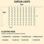Dazzle Bright 300 LED Curtain String Lights, Christmas Fairy Lights - Image 3