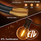 GPATIO Outdoor String Lights, 25FT G40 Bulbs Shatterproof Patio Lights - Image 5