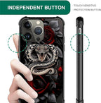for iPhone 14 Pro Max Case, Entwined Rose Snake Pattern Graphic Design Girl Boy - Image 5