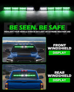 HLauto 604N Emergency Dash Strobe Lights: 2x16.8 inch Green Security Light - Image 2