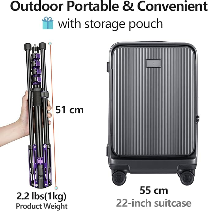 FreeSea Photography Aluminum Light Stand 83in/210cm, Travel Tripod - Image 3