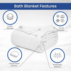 Linteum Textile Cotton Blended Hospital Patient Bath Blanket, Bed Bath Sheet - Image 3