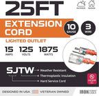 Iron Forge Cable Lighted Outdoor Extension Cord 25 Ft - Image 2