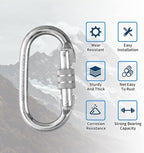 Oval Indoor Outdoor Climbing Carabiner, 25 KN Screw Locking Heavy Duty Safety - Image 2