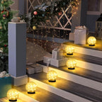 ASOMST 2-Pack Garden Solar Lights Outdoor, Cracked Glass Ball Light Waterproof - Image 4