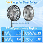 LIPETY Portable Foldable Rechargeable Oscillating Fan - Image 7