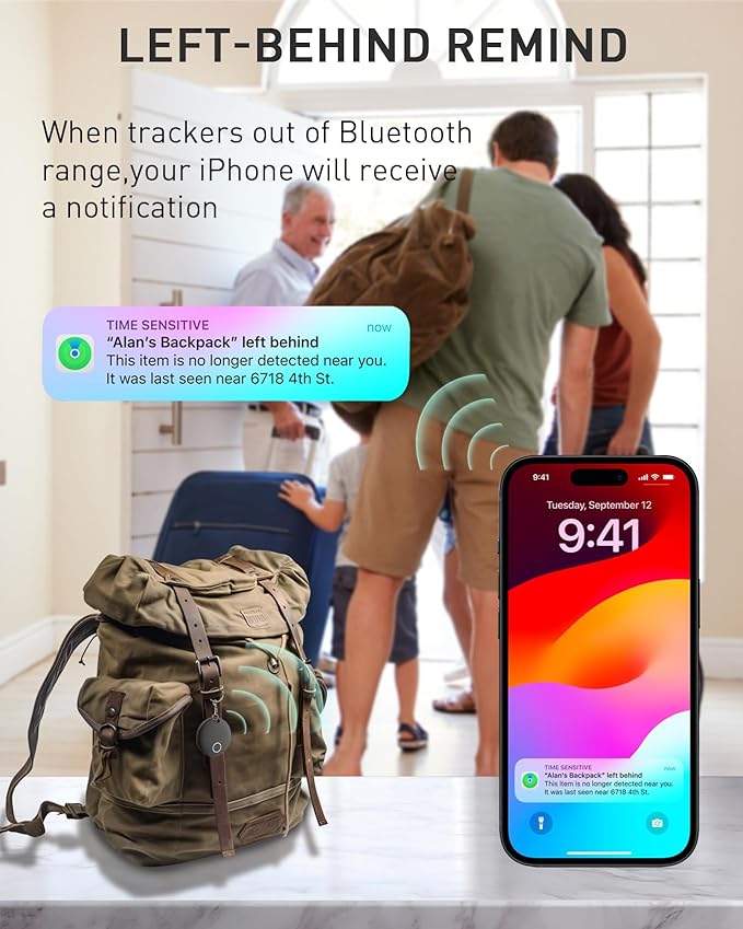 Air Tracker Tags-4 Pack, Smart Bluetooth Tracker, Compatible - Image 3