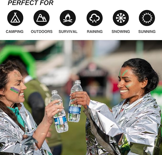 8 Pcs Emergency Mylar Thermal Blanket, High Reflectivity Survival Blanket - Image 5