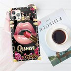 Compatible with iPhone 11 Pro Max Case, Glitter Red Rose Queen Leopard Lipstick - Image 7