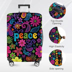ANNA QUEEN Peace Flowers Travel Luggage Cover -Spring Stretchable Airplane - Image 2