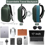 Business Backpack 17 Inch Slim Expandable Waterproof Travel Laptop Backpacks - Image 2
