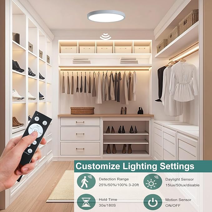 9 Inch Motion Sensor Ceiling Light Indoor, Motion Sensor Fixture Indoor - Image 5