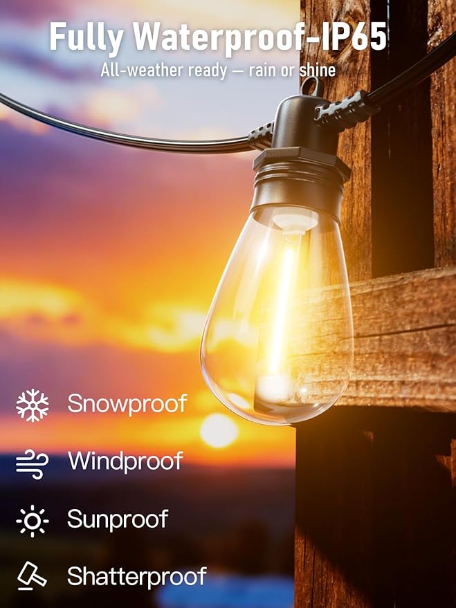 200FT LED Outdoor String Lights - Image 5
