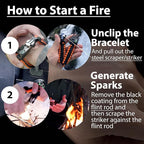 aZengear Paracord Survival Bracelet | Flint Steel Fire Starter, Mini Saw | - Image 4