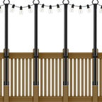 NUERPO 4 Pack String Light Poles, 5Ft Metal Poles by NUERPO
