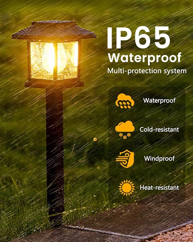 Albelt Solar Pathyway Lights Outdoor, 2 Pack Waterproof Solar Garden Lights - Image 5