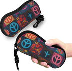 Watercolor Orca Whale Glasses Case Neoprene Portable Zipper Eyeglass Bag - Image 7
