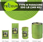 TECEUM 5/32" Paracord Rope 1000 – 1000ft / 200ft / 100ft / 50ft – Tactical - Image 9