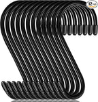 DINGEE 12 Pack 6 Inch Large S Hooks, Heavy Duty Vinyl Coated Non-Slip Metal by DINGEEUtilityHook