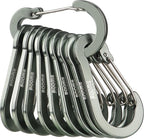 Booms Fishing CC5 Multi-Use Carabiner Clips, 10 Pack 2.3"/ 3.1" Caribeener Clips by BoomsFishing
